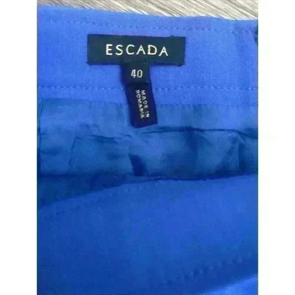 Escada Virgin Wool Elastane Lapis Blue Mini Skirt Size 40 (10 US) Medium - Picture 2 of 9